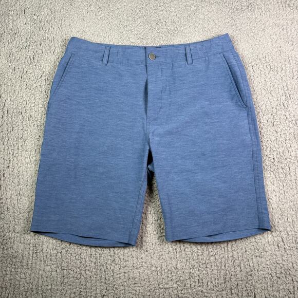 Faherty Shorts Mens 32 Blue All Day 9" Performance Golf Chino Drawstring - Picture 1 of 8